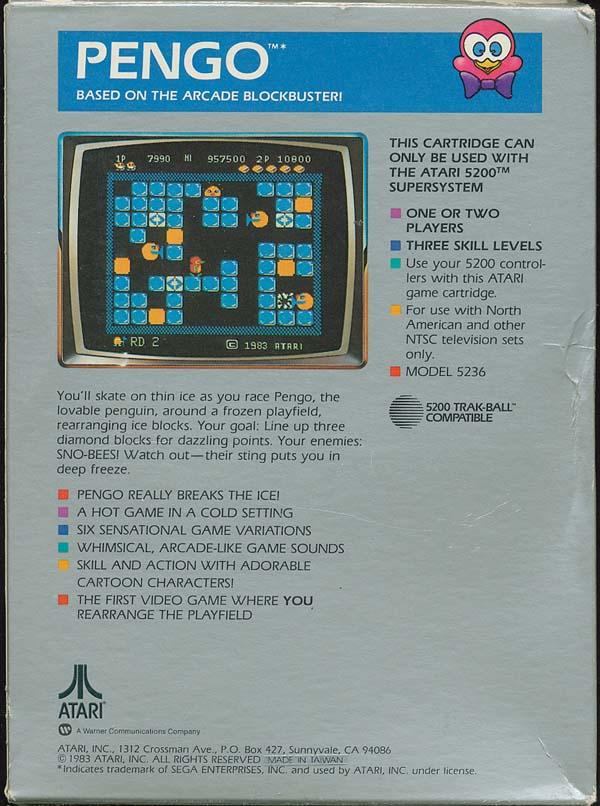 Pengo (1983) (Atari) Box Scan - Back